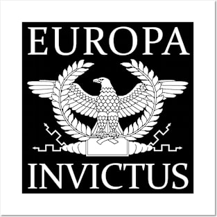 Europa Invictus - White Eagle on Black Posters and Art